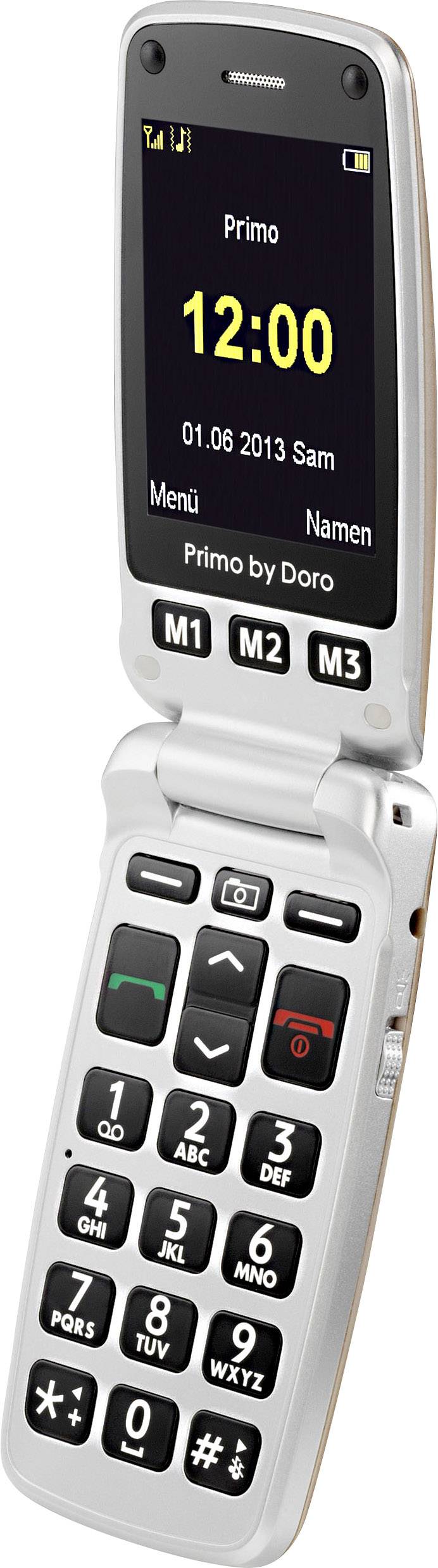 Doro 413 Senioren-Klapp-Handy mit Ladestation, SOS Taste Gold