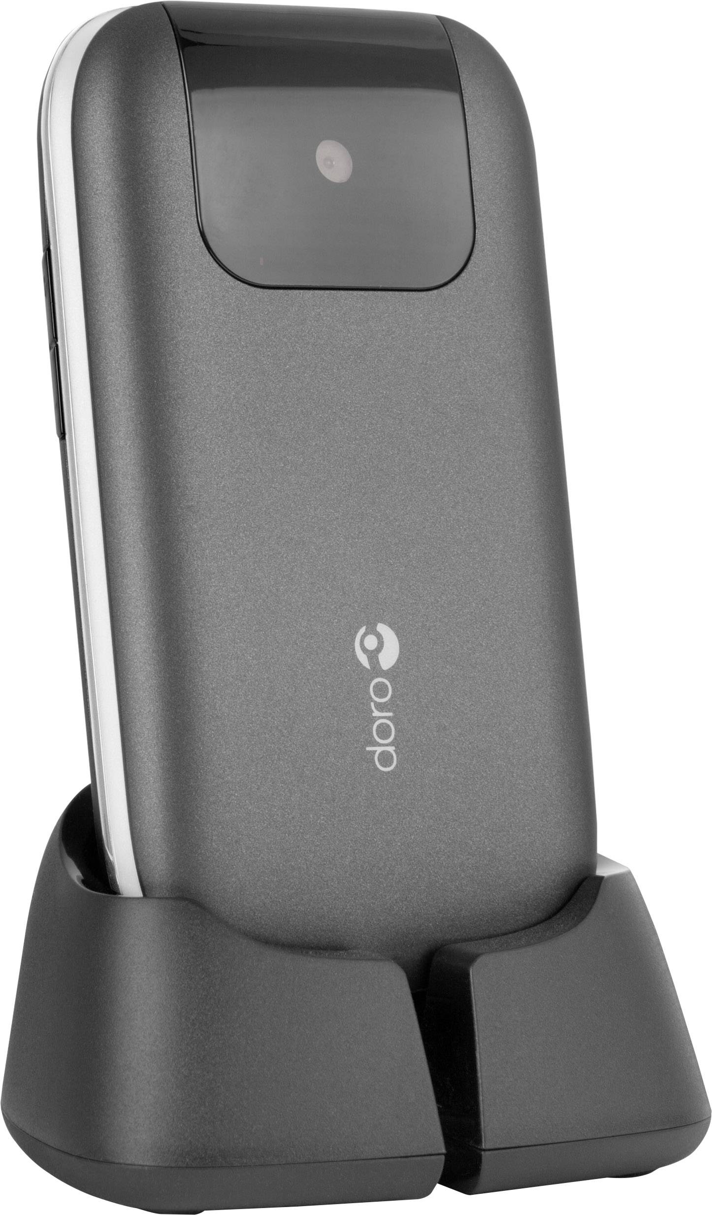 Doro PhoneEasy® 613 Senioren-Klapp-Handy mit Ladestation, SOS Taste Grau, Weiß