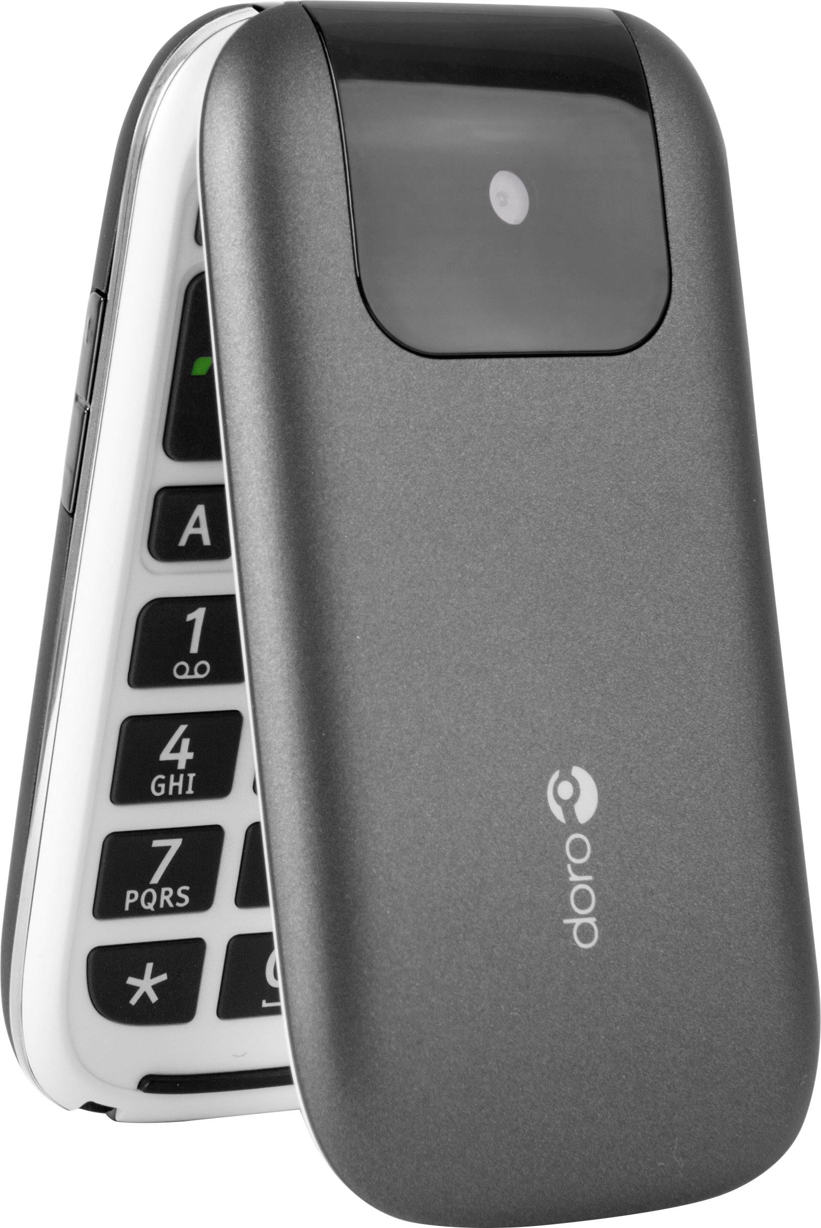 Doro PhoneEasy® 613 Senioren-Klapp-Handy mit Ladestation, SOS Taste Grau, Weiß