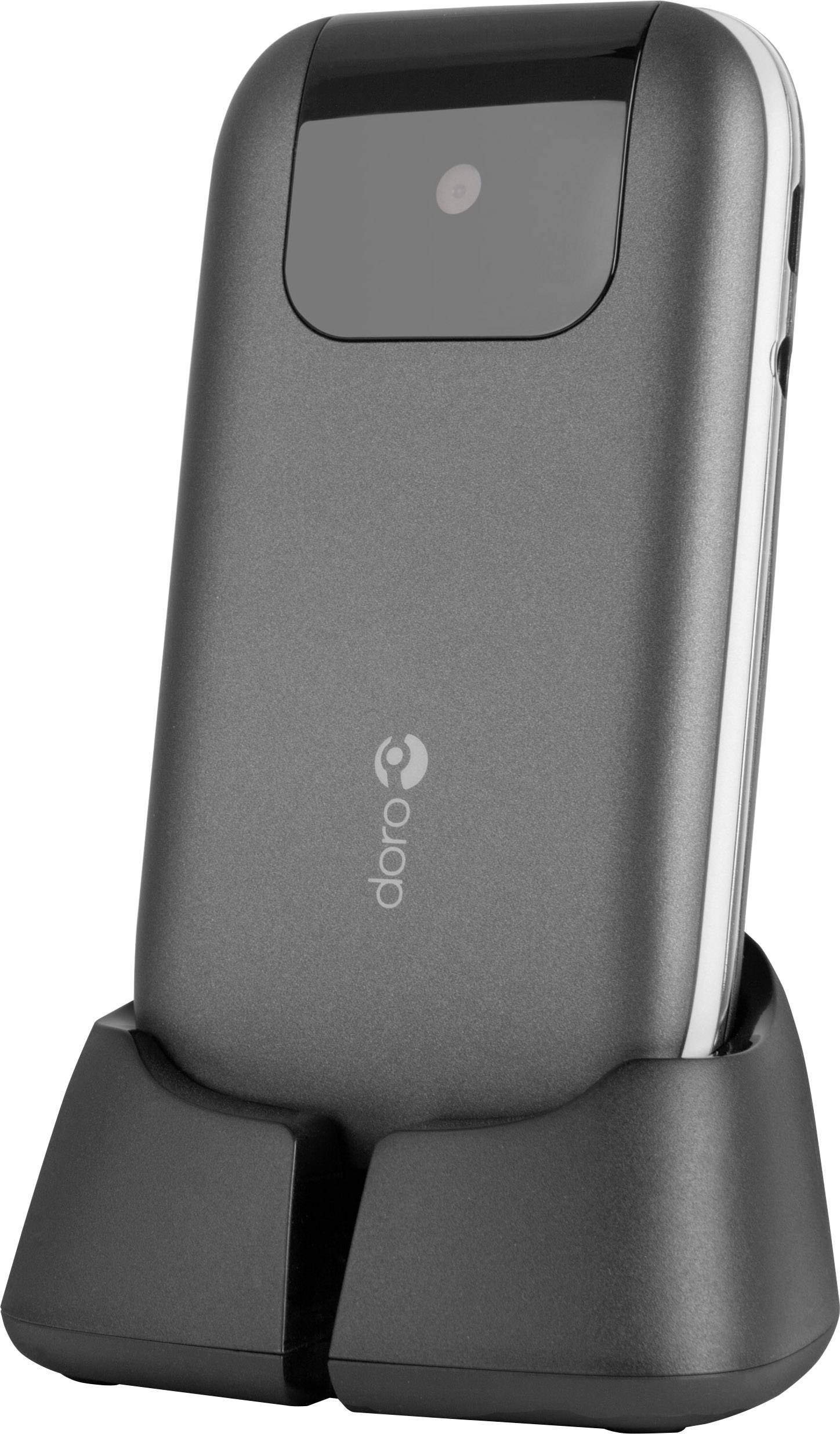 Doro PhoneEasy® 613 Senioren-Klapp-Handy mit Ladestation, SOS Taste Grau, Weiß