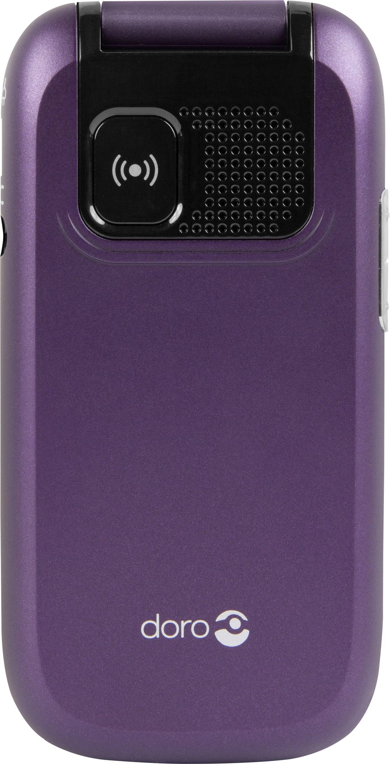 Doro PhoneEasy® 613 Senioren-Klapp-Handy mit Ladestation, SOS Taste Violett, Weiß
