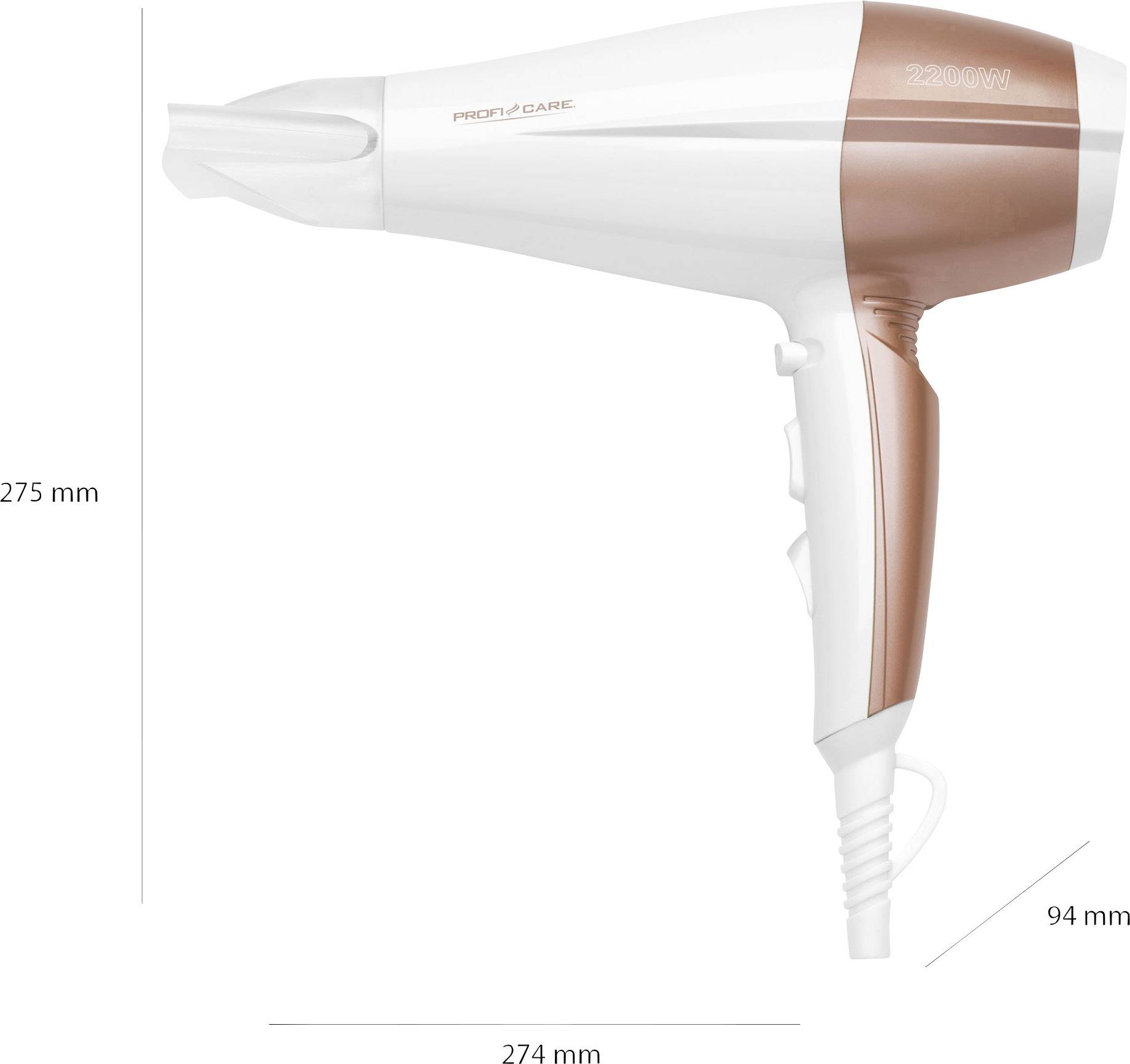 Profi-Care PC-HT 3010 Haartrockner Weiß, Champagner