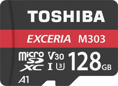 Toshiba M303 Exceria microSDXC-Karte 128GB Class 10, UHS-I, v30 Video Speed Class, UHS-Class 3 inkl.
