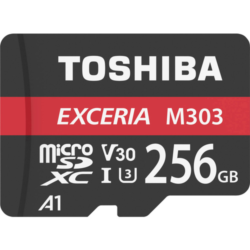 Toshiba M303 Exceria microSDXC-Karte 256 GB Class 10, UHS-I, v30 Video Speed Class, UHS-Class 3 ink