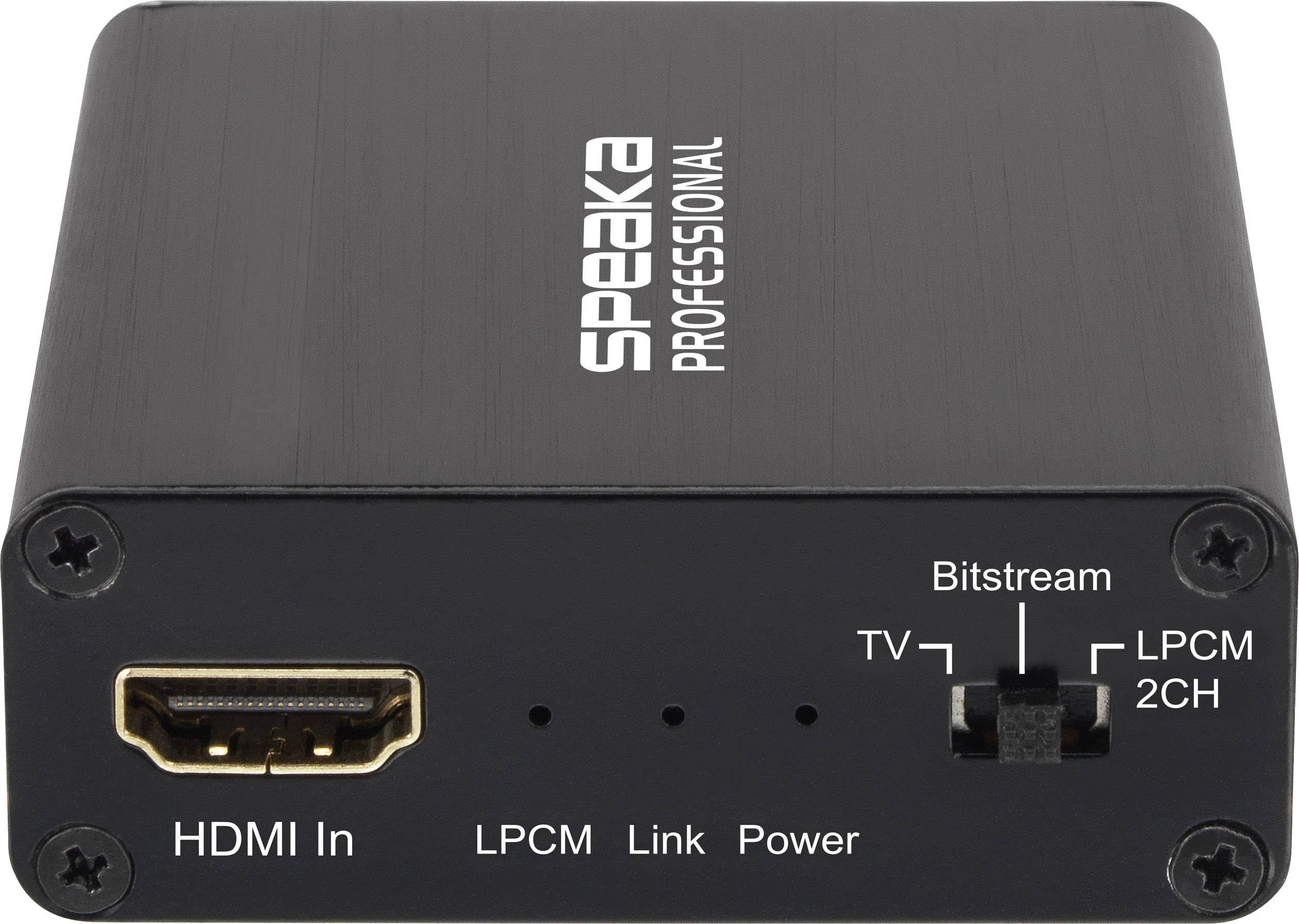 SpeaKa Professional Audio Extraktor SP-AE-H/TC-04v2 [HDMI - HDMI, Toslink, Klinke, Cinch] 3840 x 2160 Pixel