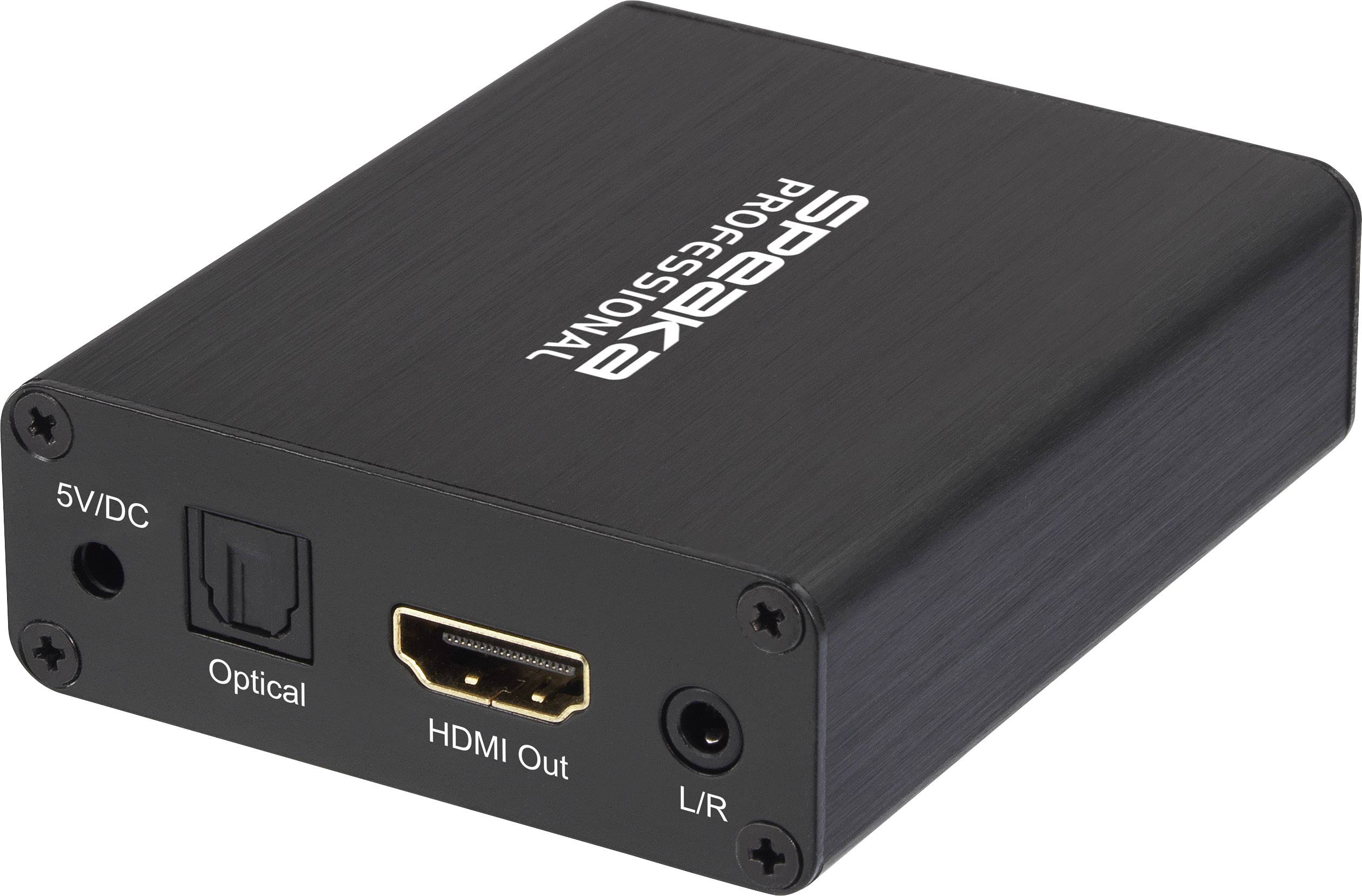SpeaKa Professional Audio Extraktor SP-AE-H/TC-04v2 [HDMI - HDMI, Toslink, Klinke, Cinch] 3840 x 2160 Pixel