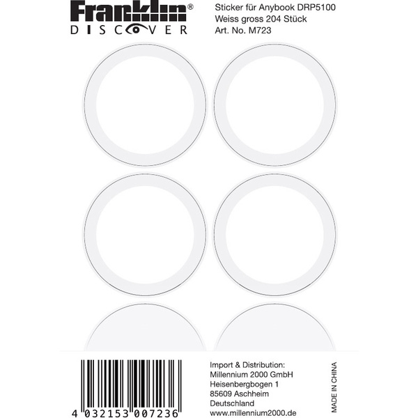Franklin Anybook Anywhere Sticker Set Weiß M723 204St.