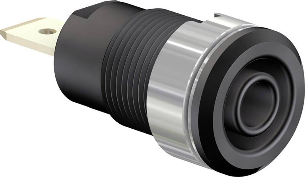 Stäubli SLB4-F6,3 Sicherheits-Laborbuchse Buchse, Einbau Schwarz