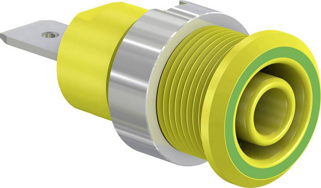 Stäubli SLB4-F6,3/N-X Sicherheits-Laborbuchse Buchse, Einbau Grün, Gelb