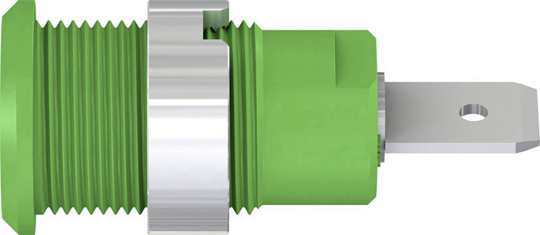 Stäubli SLB4-F6,3/N-X Sicherheits-Laborbuchse Buchse, Einbau Grün