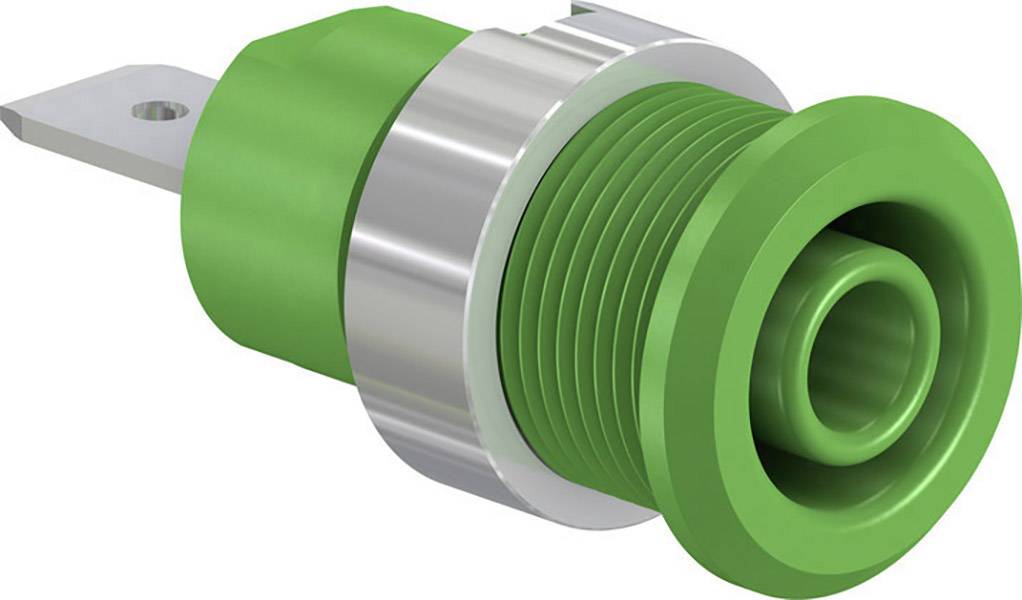 Stäubli SLB4-F6,3/N-X Sicherheits-Laborbuchse Buchse, Einbau Grün