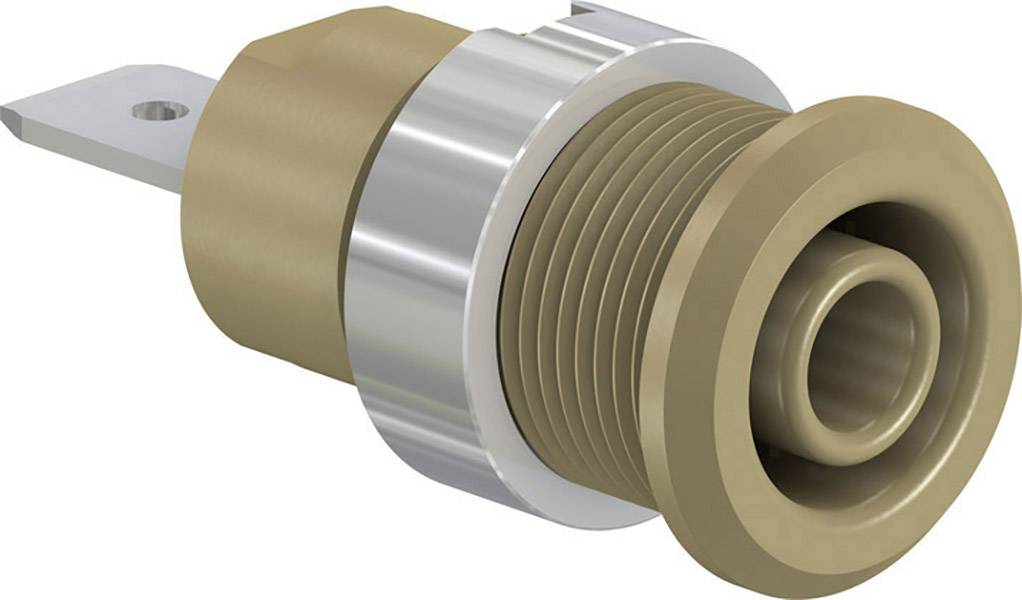 Stäubli SLB4-F6,3/N-X Sicherheits-Laborbuchse Buchse, Einbau Braun