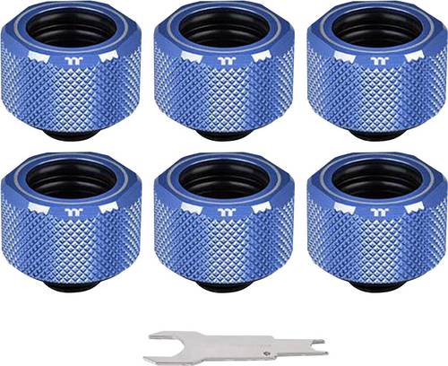 Thermaltake Pacific C-PRO G1/4 PETG Tube 16mm OD Compression – Blue (6-Pack Fittings) Wasserkühlu