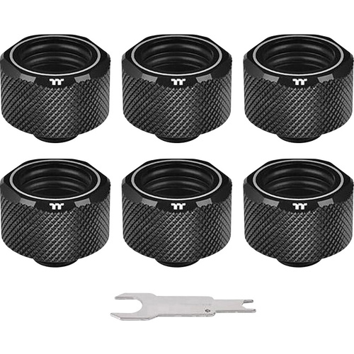 Thermaltake Pacific C-PRO G1/4 PETG Tube 16mm OD Compression – Black (6-Pack Fittings) Wasserkühlung-Fitting