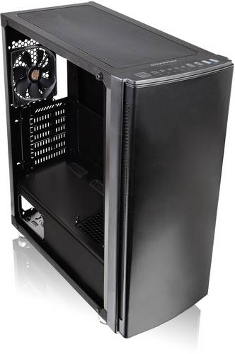 Thermaltake Versa H27 TG Midi-Tower PC-Gehäuse Schwarz 1 Vorinstallierter LED Lüfter, Seitenfenste