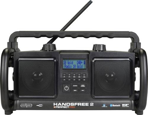 PerfectPro Handsfree 2 Baustellenradio UKW AUX, Bluetooth®, USB Akku-Ladefunktion, Freisprechfunkti