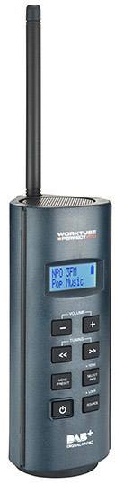 PerfectPro WorkTube Baustellenradio UKW AUX spritzwassergeschützt, staubdicht, stoßfest, wiederaufladbar Grau