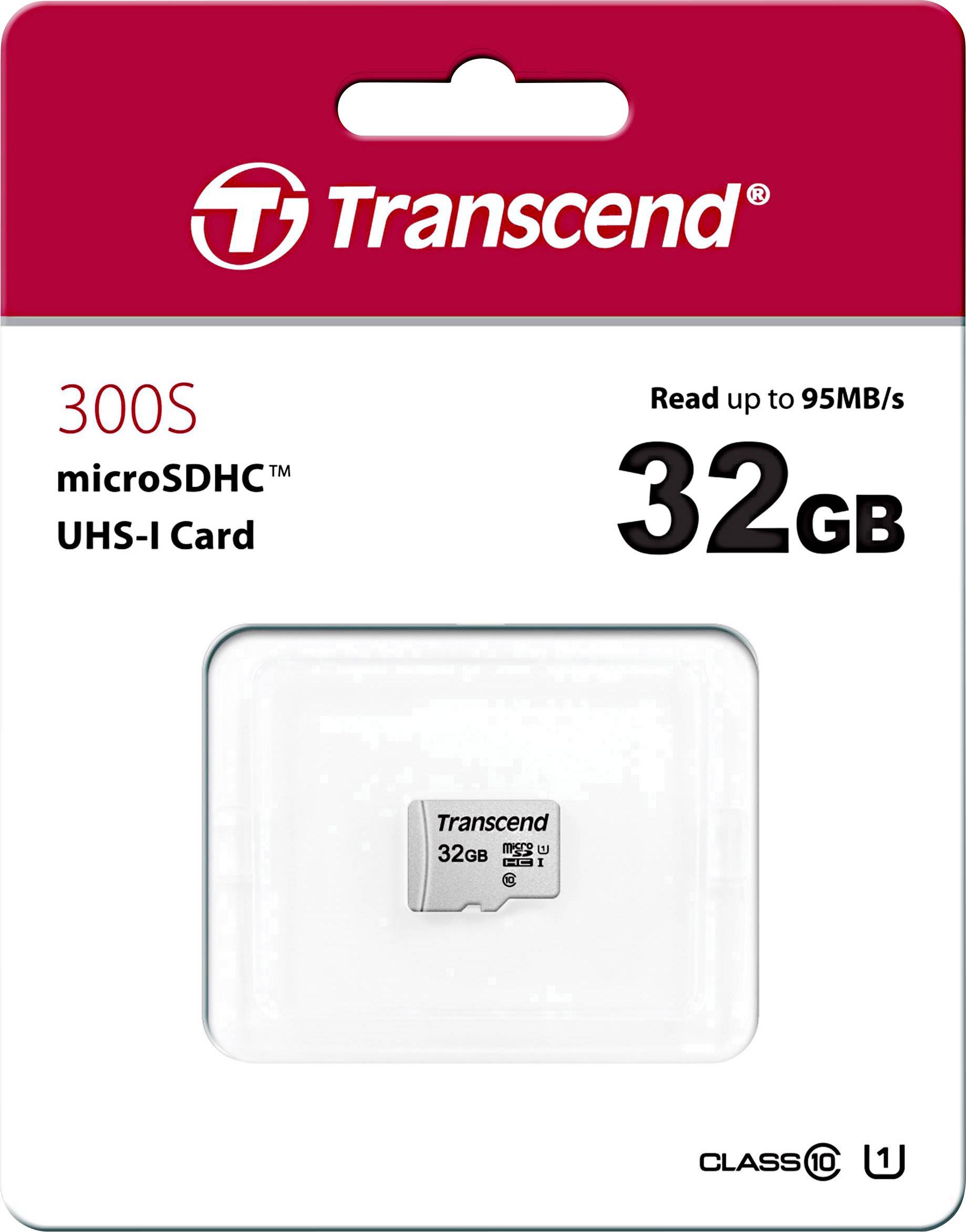 Transcend Premium 300S microSDHC-Karte 32GB Class 10, UHS-I, UHS-Class 1