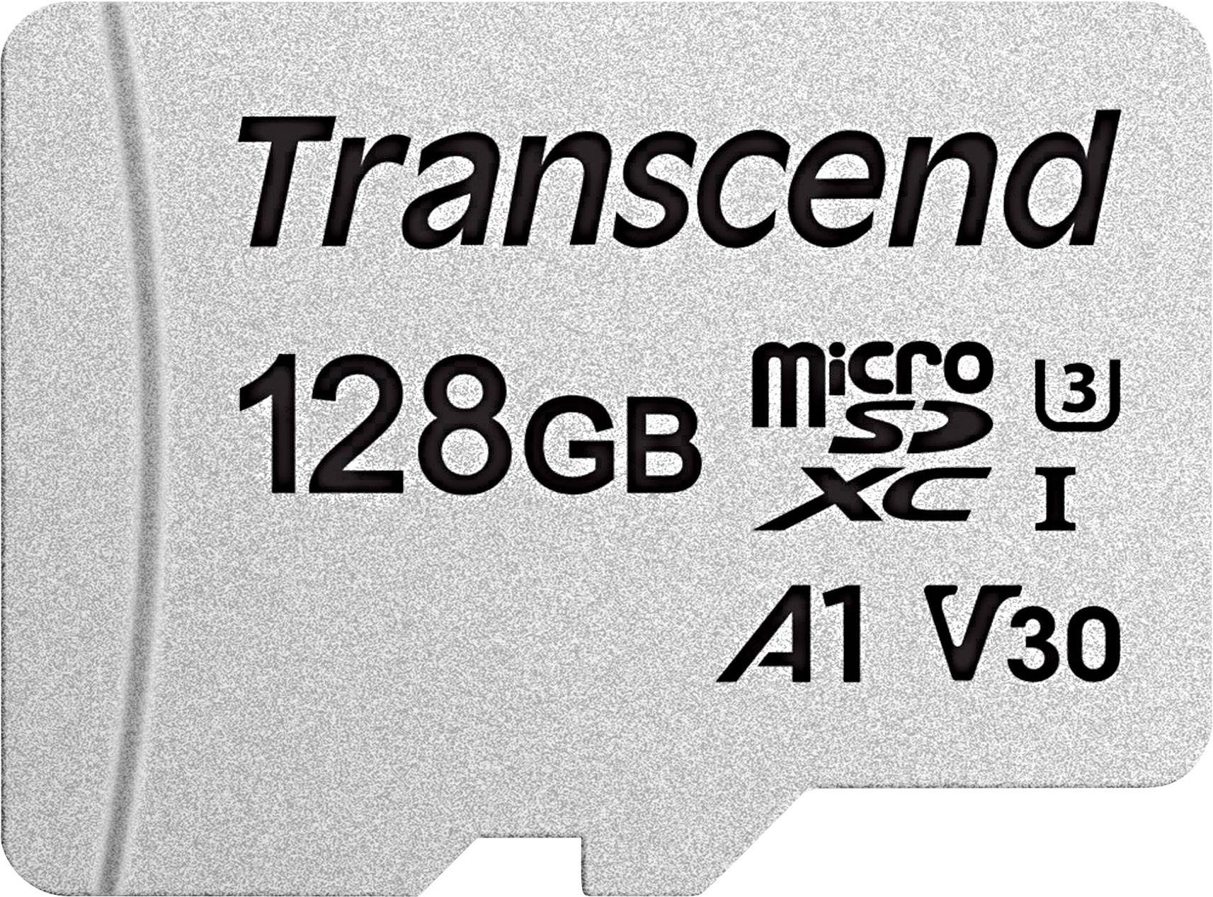 Transcend Premium 300S microSDXC-Karte 128 GB Class 10, UHS-I, UHS-Class 3, v30 Video Speed Class, A1 Application Performance Class