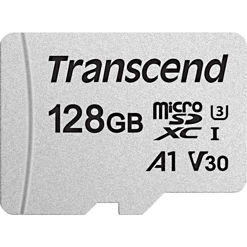 Transcend Premium 300S microSDXC-Karte 128GB Class 10, UHS-I, UHS-Class 3, v30 Video Speed Class, A1 Application Performance Class