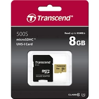 Transcend Premium 500S microSDHC-Karte 8GB Class 10, UHS-I, UHS-Class 1 inkl. SD-Adapter Transcend Premium 500S microSDHC-Karte 8GB Class 10, UHS-I, UHS-Class 1 inkl. SD-Adapter