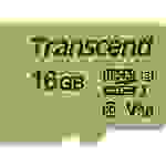 Transcend Premium 500S microSDHC-Karte 16GB Class 10, UHS-I, UHS-Class 3, v30 Video Speed Class inkl. SD-Adapter