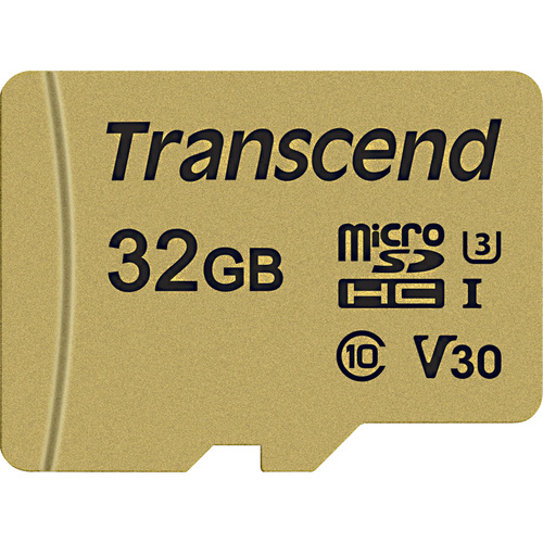 Transcend Premium 500S microSDHC-Karte 32 GB Class 10, UHS-I, UHS-Class 3, v30 Video Speed Class in