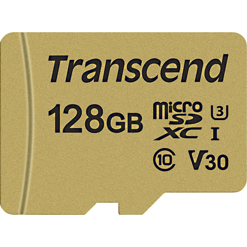 Transcend Premium 500S microSDXC-Karte 128GB Class 10, UHS-I, UHS-Class 3, v30 Video Speed Class inkl. SD-Adapter