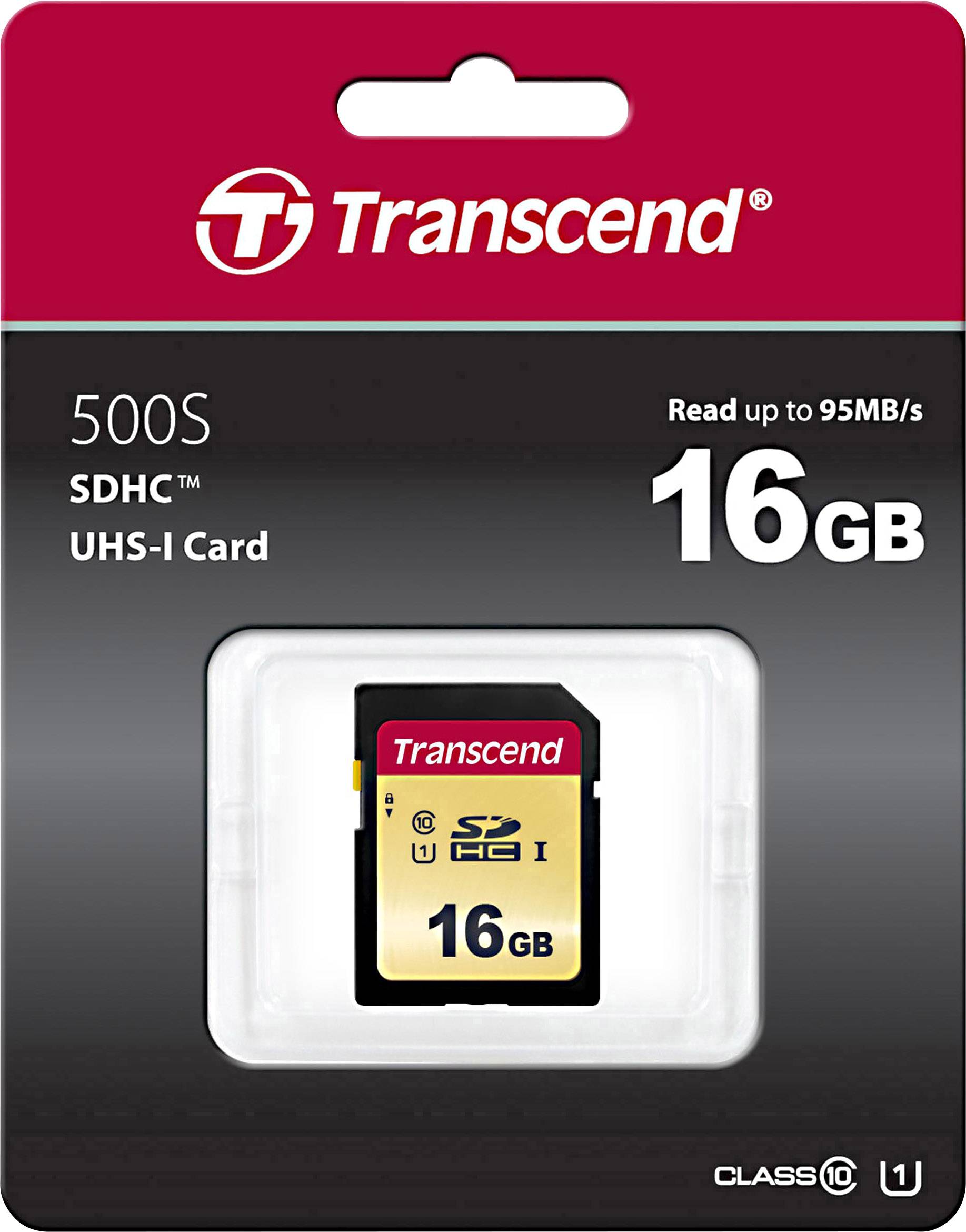Transcend Premium 500S SDHC-Karte 16GB Class 10, UHS-I, UHS-Class 1