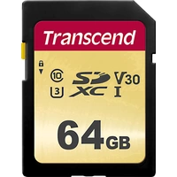 Transcend Premium 500S SDXC-Karte 64GB Class 10, UHS-I, UHS-Class 3, v30 Video Speed Class Transcend Premium 500S SDXC-Karte 64GB Class 10, UHS-I, UHS-Class 3, v30 Video Speed Class