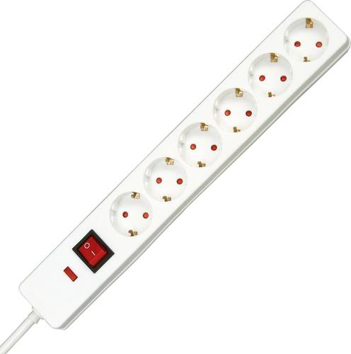 224202019 Überspannungsschutz-Steckdosenleiste 6fach Weiß Schutzkontakt 1St.