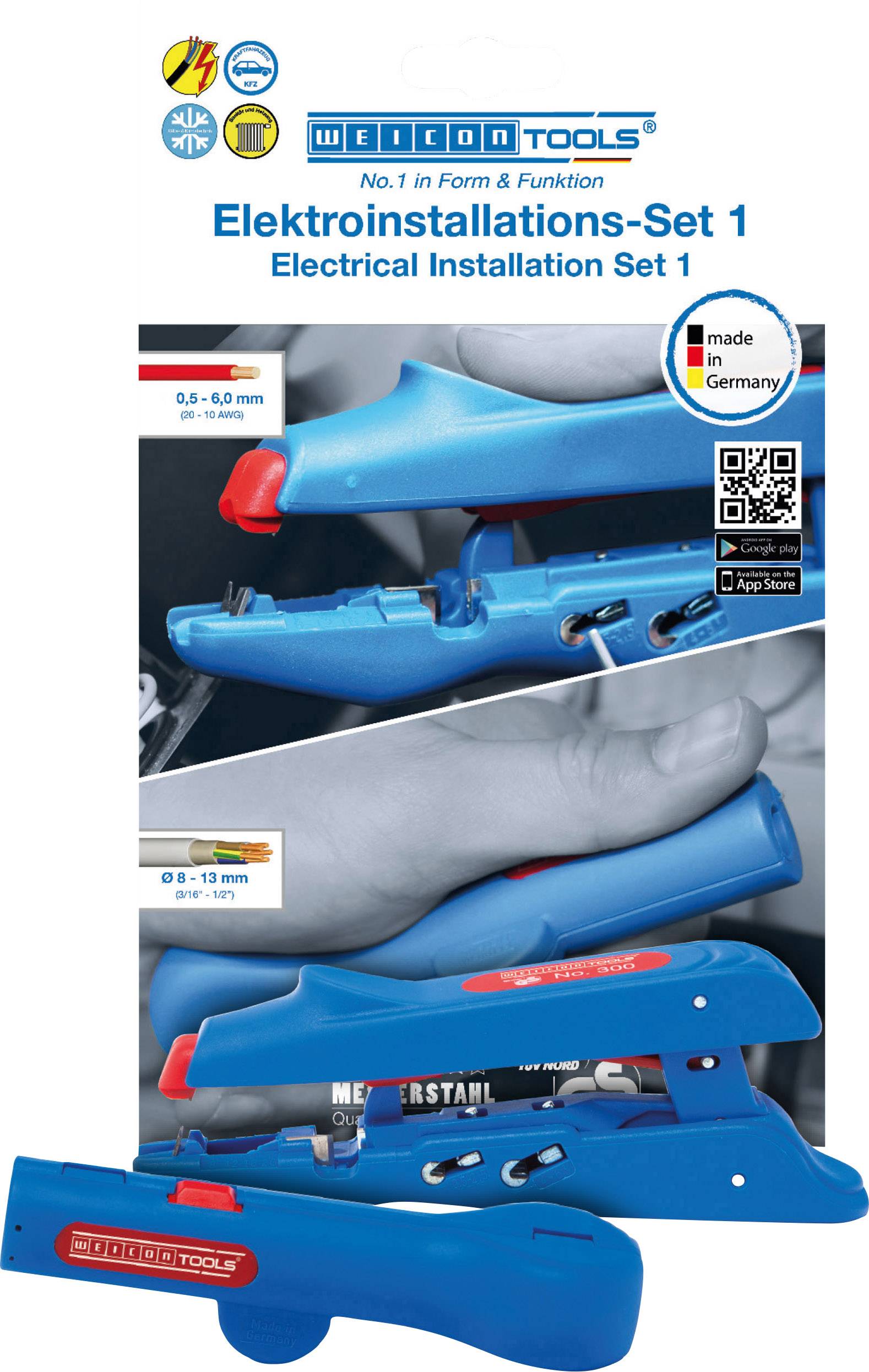 WEICON TOOLS 10039675 No 300 + No 13 Kabelentmanteler-Set Geeignet für Leiter mit PVC-Isolation 0.5 bis 6.0 mm²