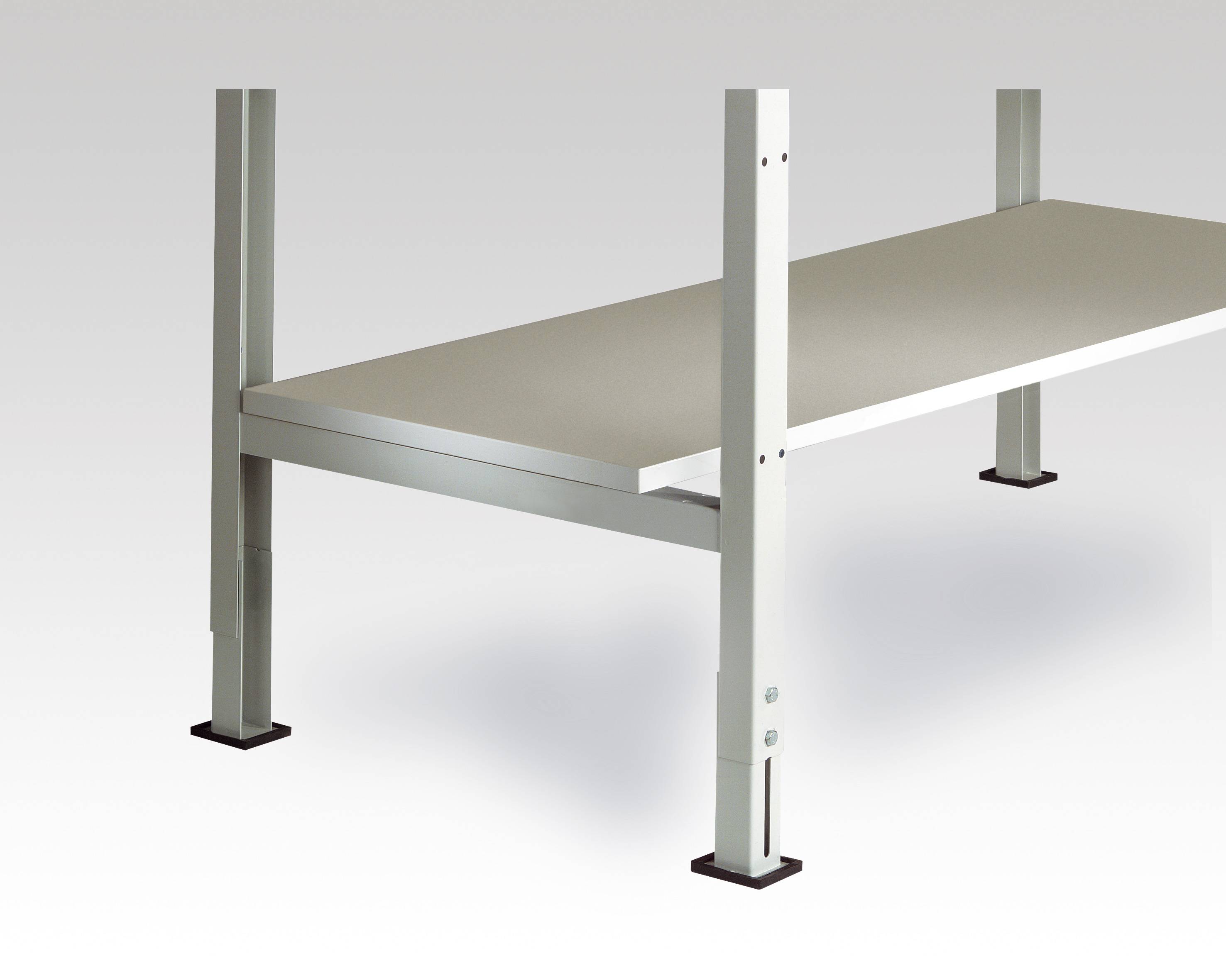 Manuflex LZ3672 ESD Zwischenboden Melamin lichtgrau leitfähig Ableitwiderstand nach EN100015 1000x 350x25mm, mit Unterzug für