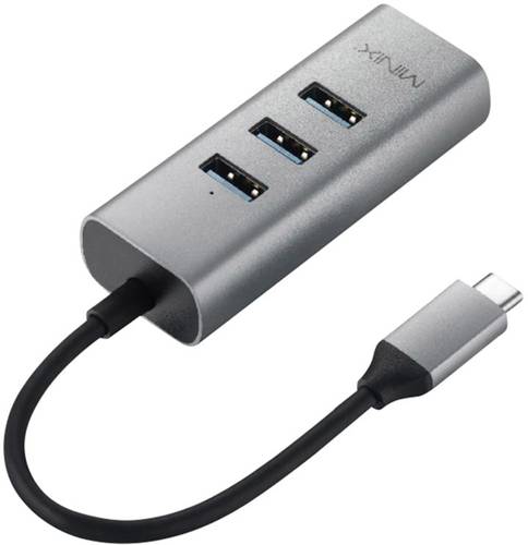 Minix Neo C-UE Notebook Dockingstation USB-C™ Stecker USB 3.2 Gen 1 Buchse A (USB 3.0), RJ45-Buchs