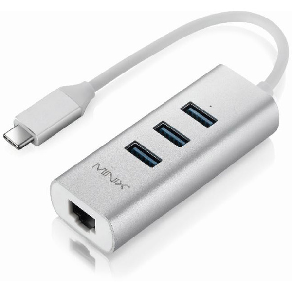 Minix Neo C-UE Notebook Dockingstation USB-C™ Stecker USB 3.2 Gen 1 Buchse A (USB 3.0), RJ45-Buchse inkl. Ladefunktion