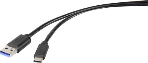 Renkforce USB-Kabel USB 3.2 Gen1 USB-A Stecker, USB-C® Stecker 3.00 m Schwarz RF-4535908