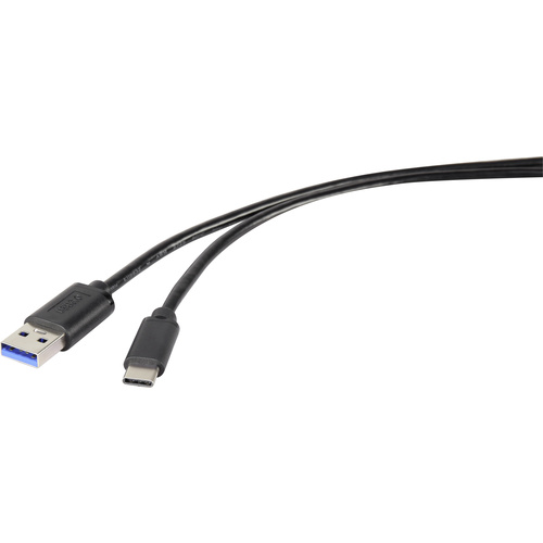 Renkforce USB-Kabel USB 3.2 Gen1 (USB 3.0 / USB 3.1 Gen1) USB-A Stecker, USB-C® Stecker 3.00m Schwarz RF-4535908
