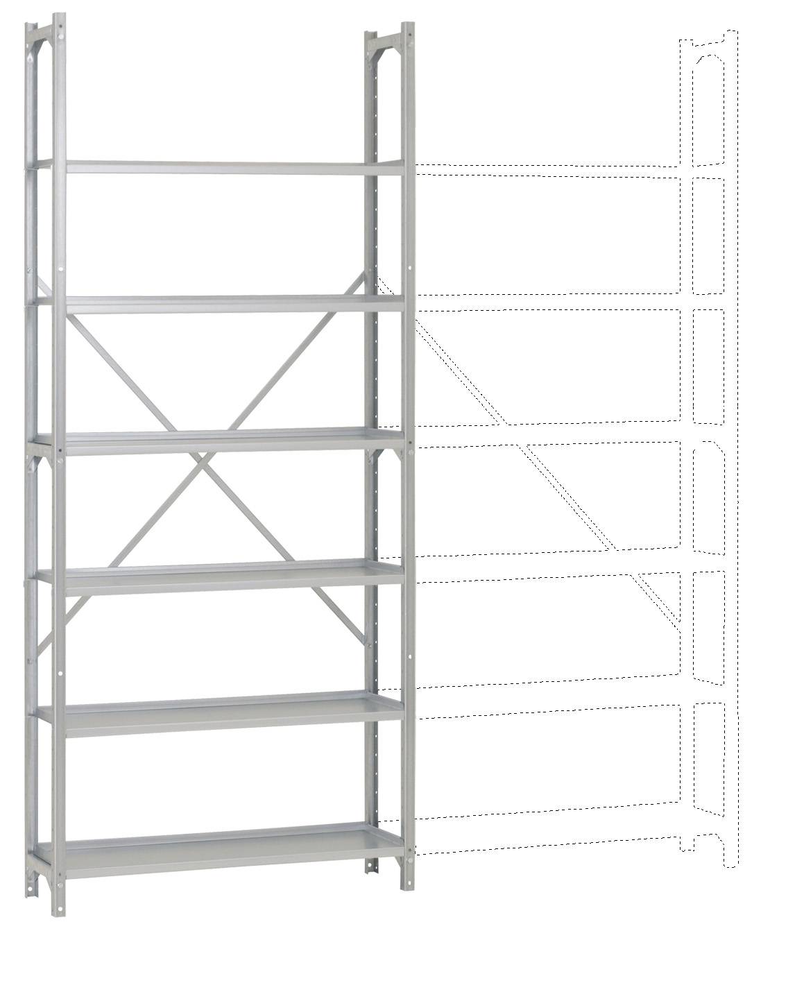 Manuflex RA2061 Lagerregal-Grundmodul (B x H x T) 960 x 2250 x 300 mm Verzinkt