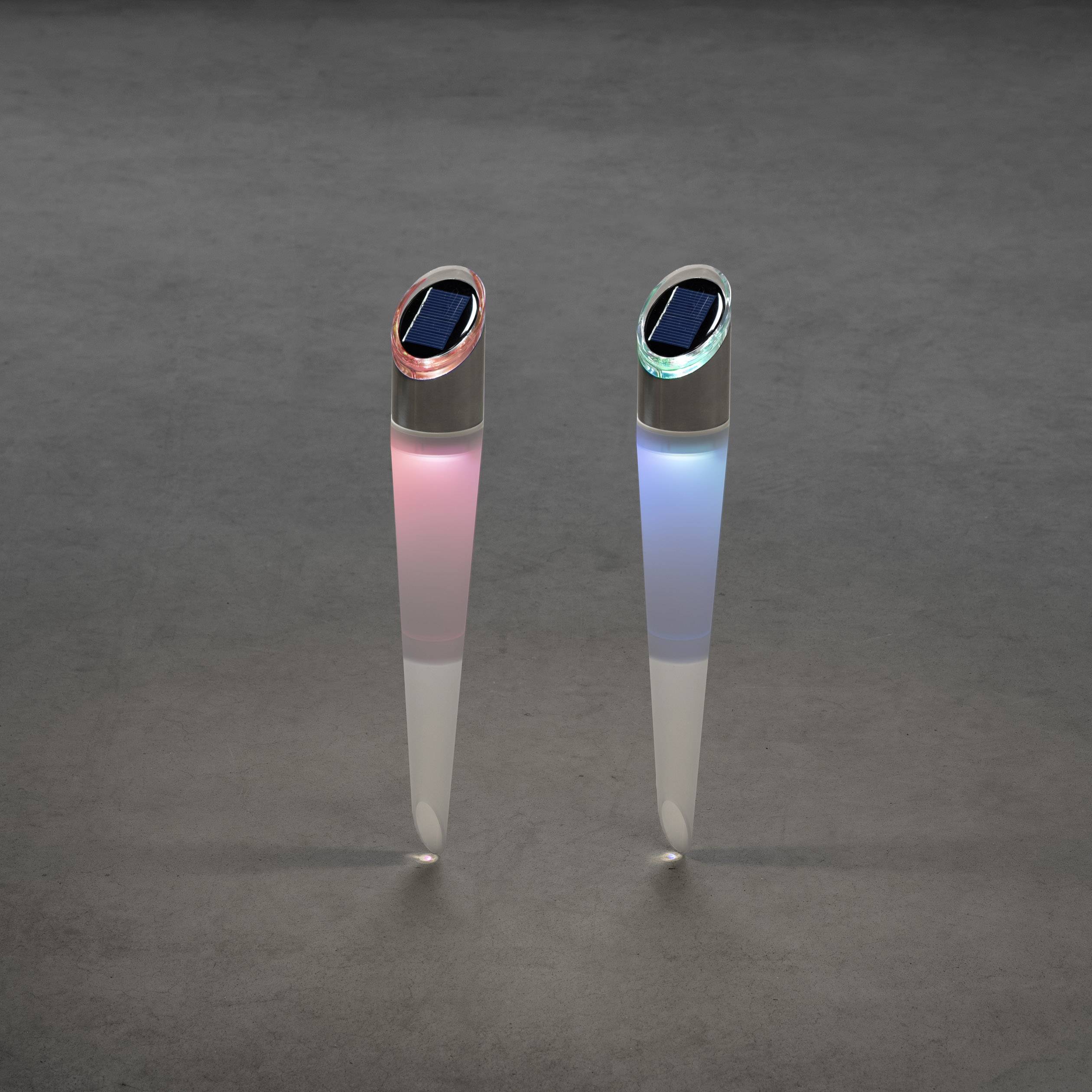 Konstsmide Solar-Gartenstrahler Assisi 7810-000 2er Set LED 2W RGBW Weiß