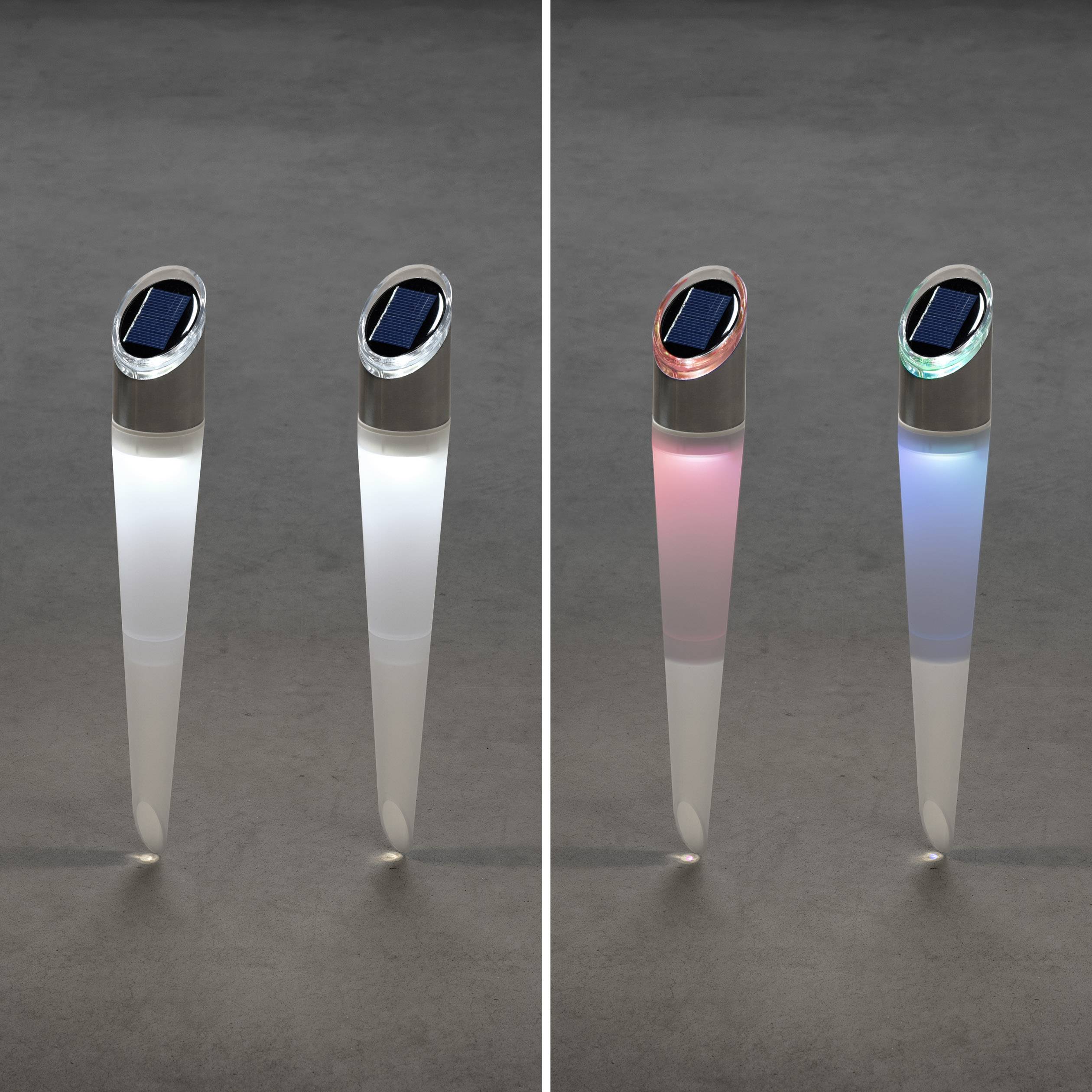 Konstsmide Solar-Gartenstrahler Assisi 7810-000 2er Set LED 2W RGBW Weiß