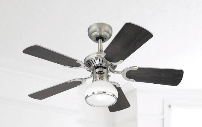 Westinghouse Princess Radiance II Deckenventilator 53 W (Ø x H) 90 cm x 330 mm Zinn mit Beleuchtung, Wendbare Flügel, Winterbetrieb