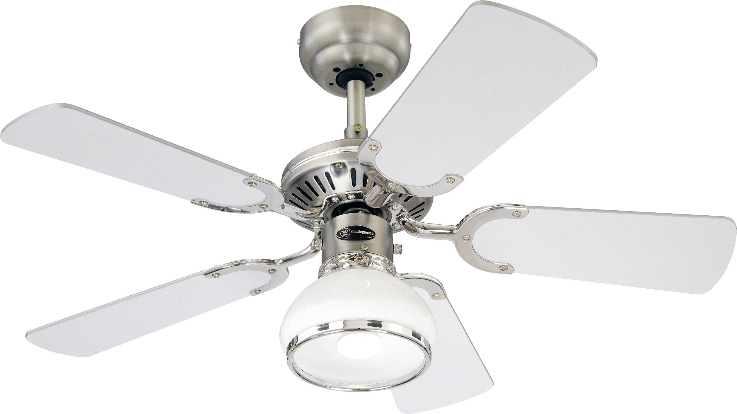 Westinghouse Princess Radiance II Deckenventilator 53 W (Ø x H) 90 cm x 330 mm Zinn mit Beleuchtung, Wendbare Flügel, Winterbetrieb