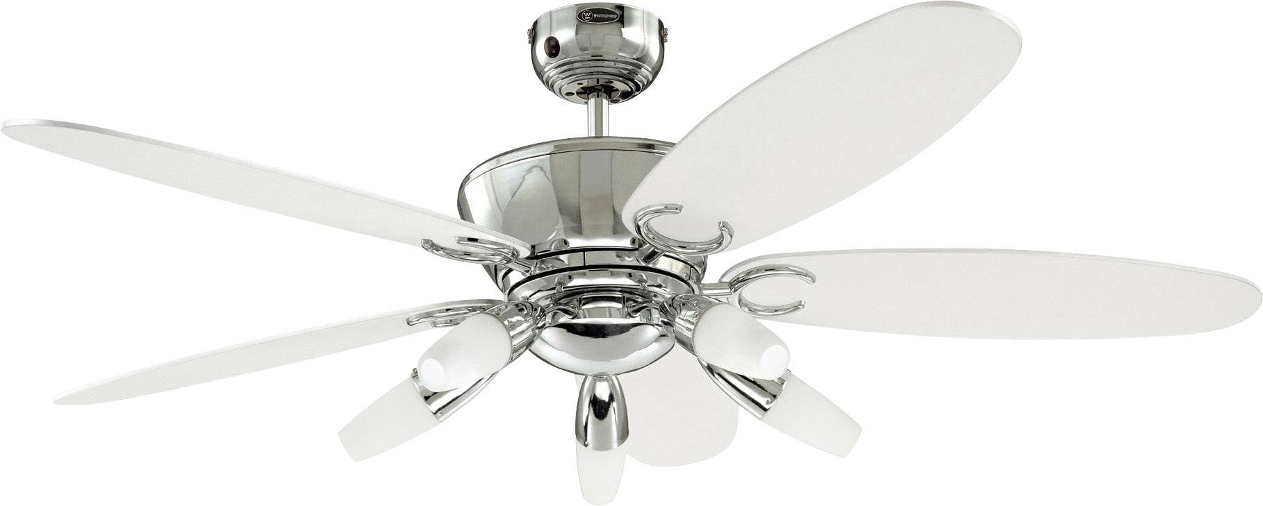 Westinghouse Arius Deckenventilator 55W (Ø x H) 132cm x 420mm Chrom mit Beleuchtung, mit Fernbedienung, Wendbare Flügel