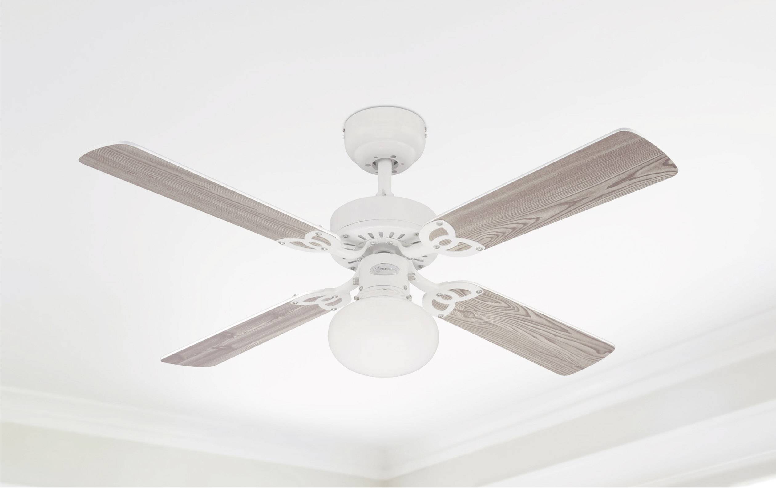 Westinghouse Vegas Deckenventilator 39W (Ø x H) 105cm x 325mm Weiß mit Beleuchtung, Wendbare Flügel, Winterbetrieb