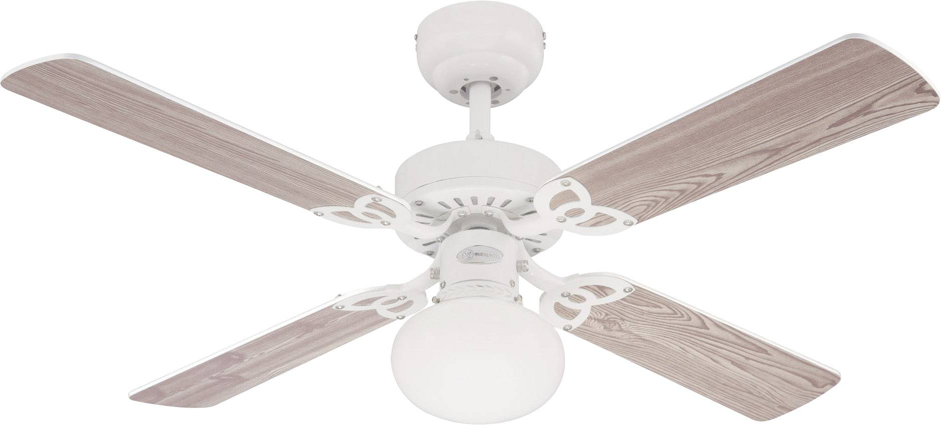 Westinghouse Vegas Deckenventilator 39W (Ø x H) 105cm x 325mm Weiß mit Beleuchtung, Wendbare Flügel, Winterbetrieb