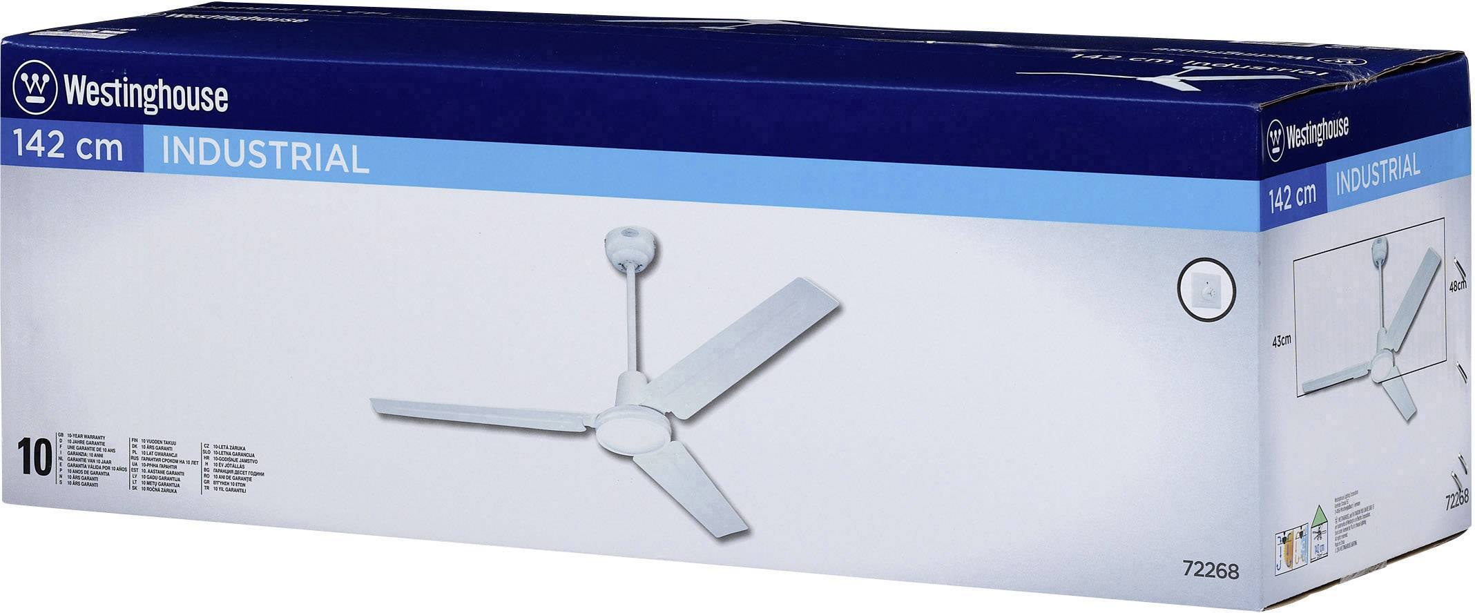 Westinghouse Industrial Deckenventilator 63 W (Ø x H) 142 cm x 42.2 cm Weiß Winterbetrieb