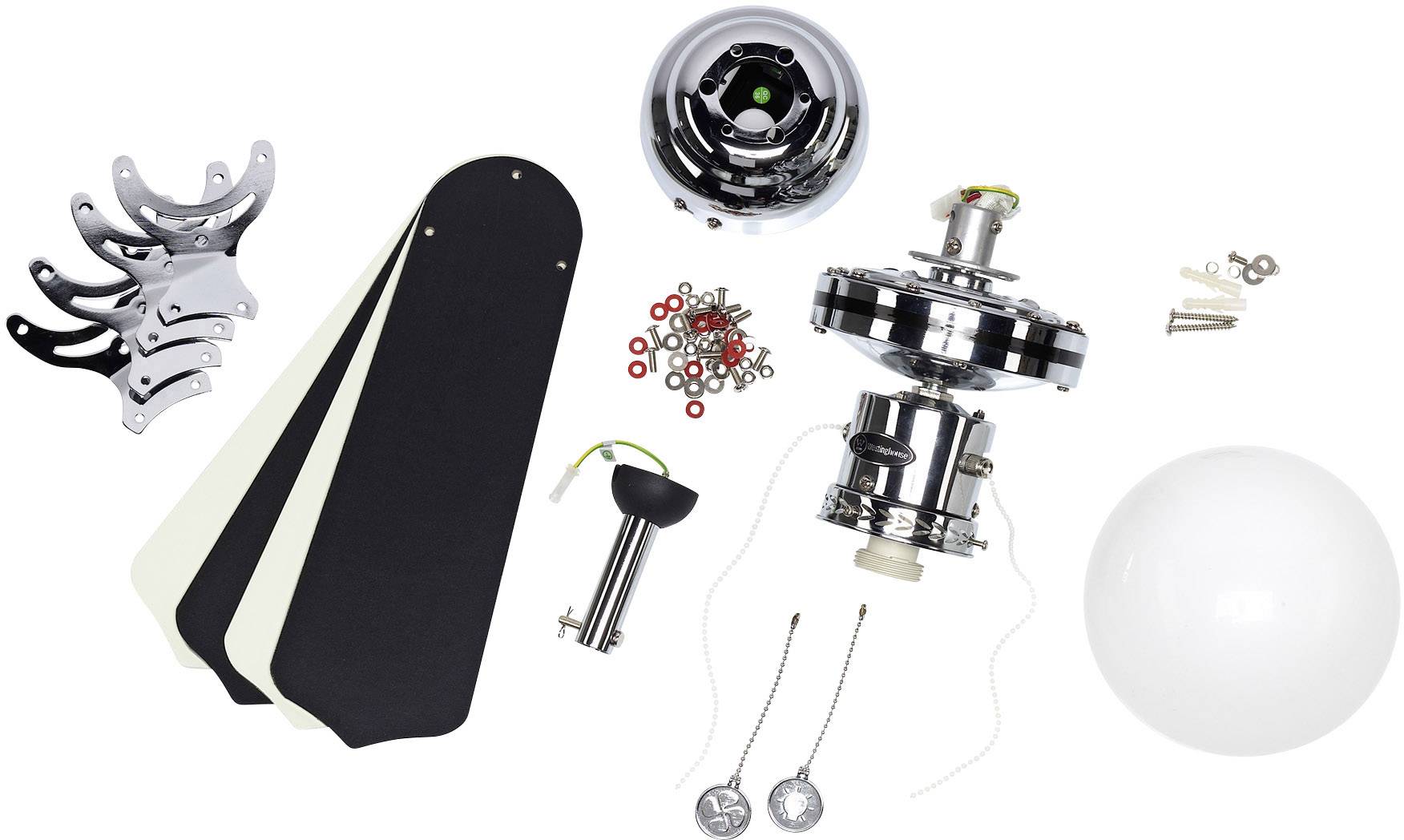 Westinghouse Portland Ambiance Deckenventilator 35W (Ø x H) 90cm x 420mm Chrom Austauschbare Flügel, mit Beleuchtung, Wendbar