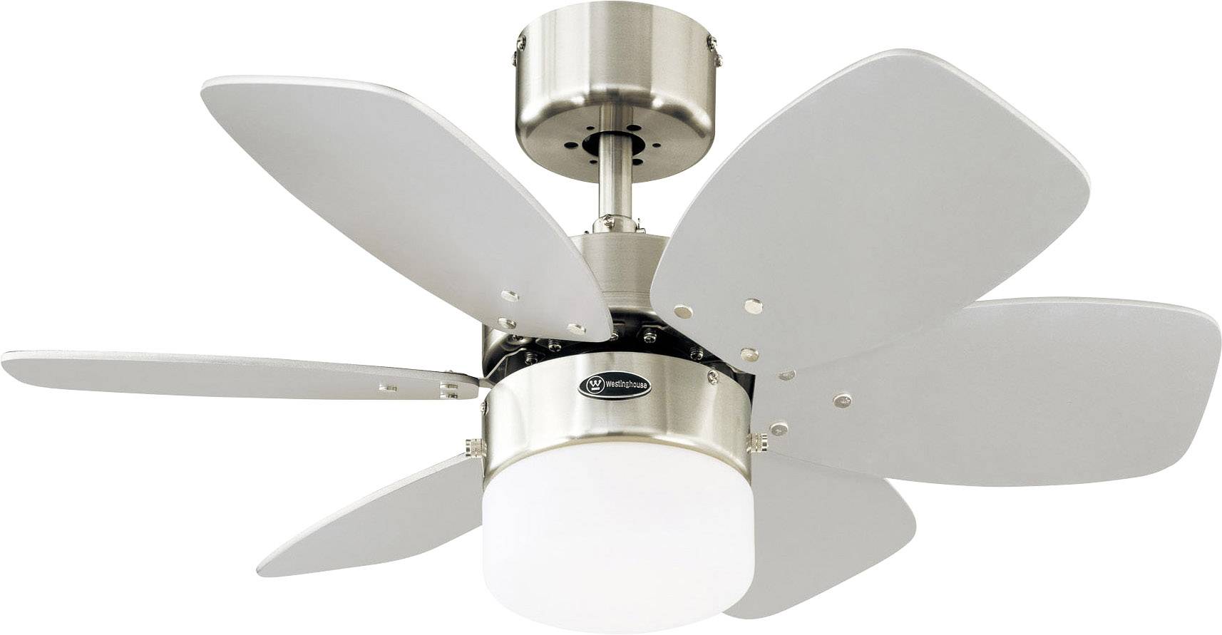 Westinghouse Flora Royale Deckenventilator 54 W (Ø x H) 76 cm x 38 cm Chrom mit Beleuchtung, Wendbare Flügel