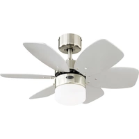 Westinghouse Flora Royale Deckenventilator 54W (Ø x H) 76cm x 38cm Chrom mit Beleuchtung, Wendbare Flügel Westinghouse Flora Royale Deckenventilator 54W (Ø x H) 76cm x 38cm Chrom mit Beleuchtung, Wendbare Flügel