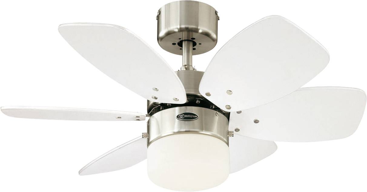 Westinghouse Flora Royale Deckenventilator 54 W (Ø x H) 76 cm x 38 cm Chrom mit Beleuchtung, Wendbare Flügel